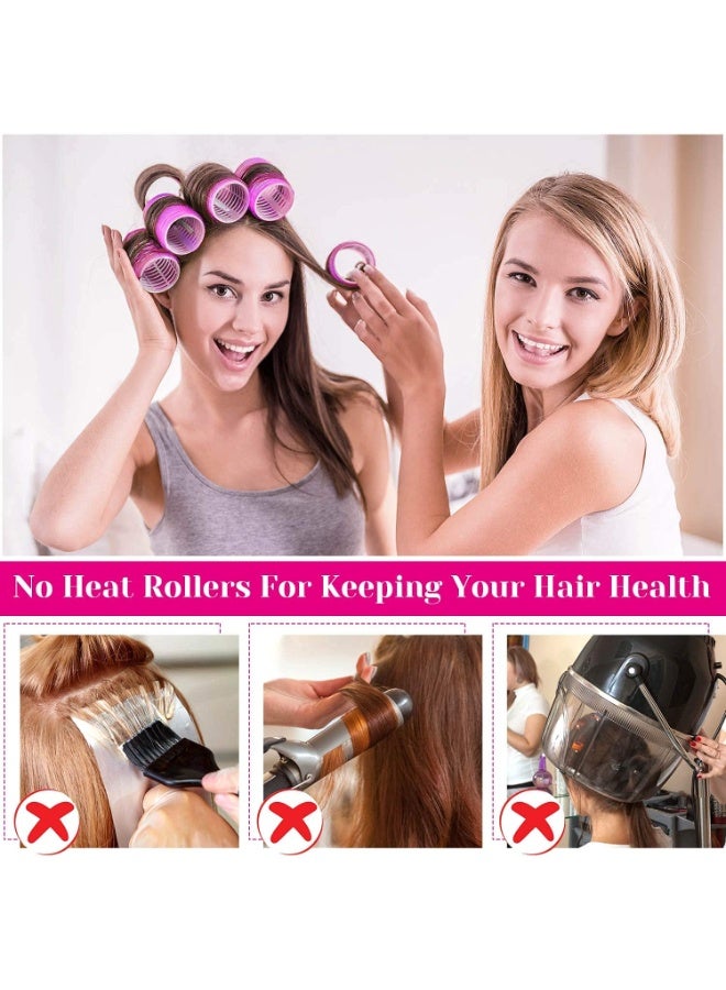 Hair Curlers Rollers,  36Pcs Jumbo Big Hair Roller Sets with Stainless Steel Duckbill Clip, 2 Size Self Grip Hair Curlers Rollers for Long Medium Short Thick Fine Thin Hair Bangs Volume - Image 2